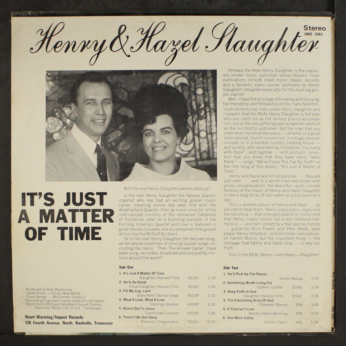 it's just a matter of time by HENRY & HAZEL SLAUGHTER