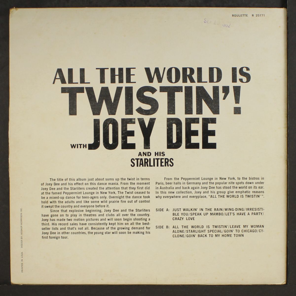 all the world is twistin'! by JOEY DEE & HIS STARLIGHTERS