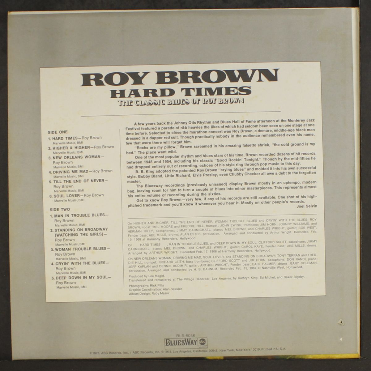 hard times by ROY BROWN