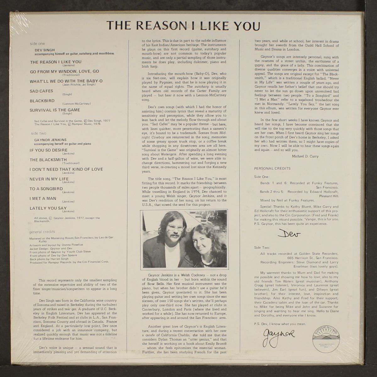 the reason i like you by DEV SINGH & GAYNOR JENKINS