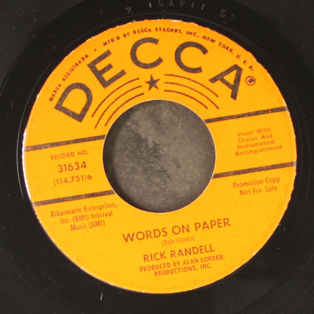 words on paper / debbie by RICK RANDELL