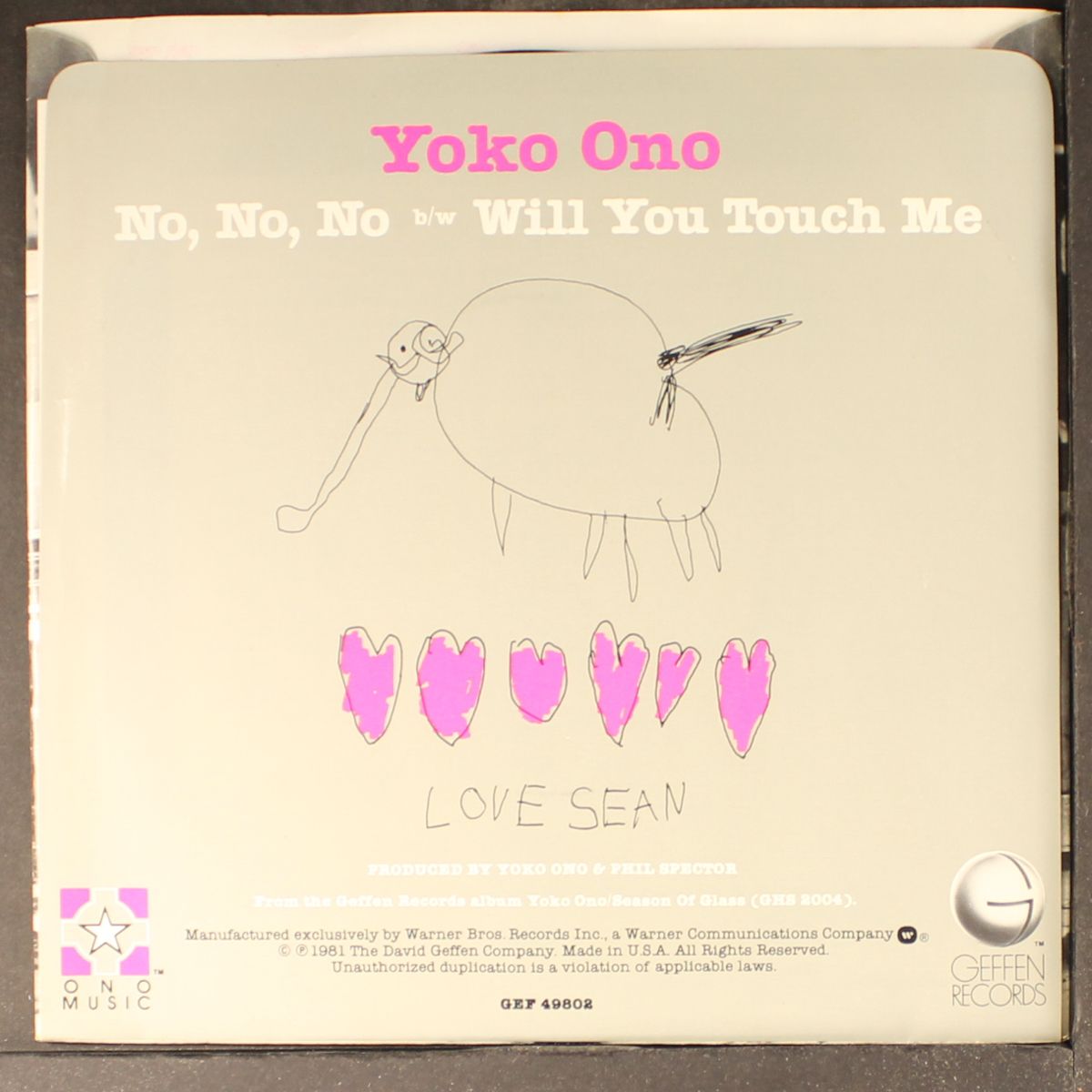 no no no / will you touch me by YOKO ONO
