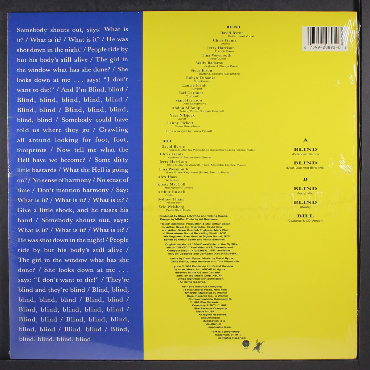 blind by TALKING HEADS