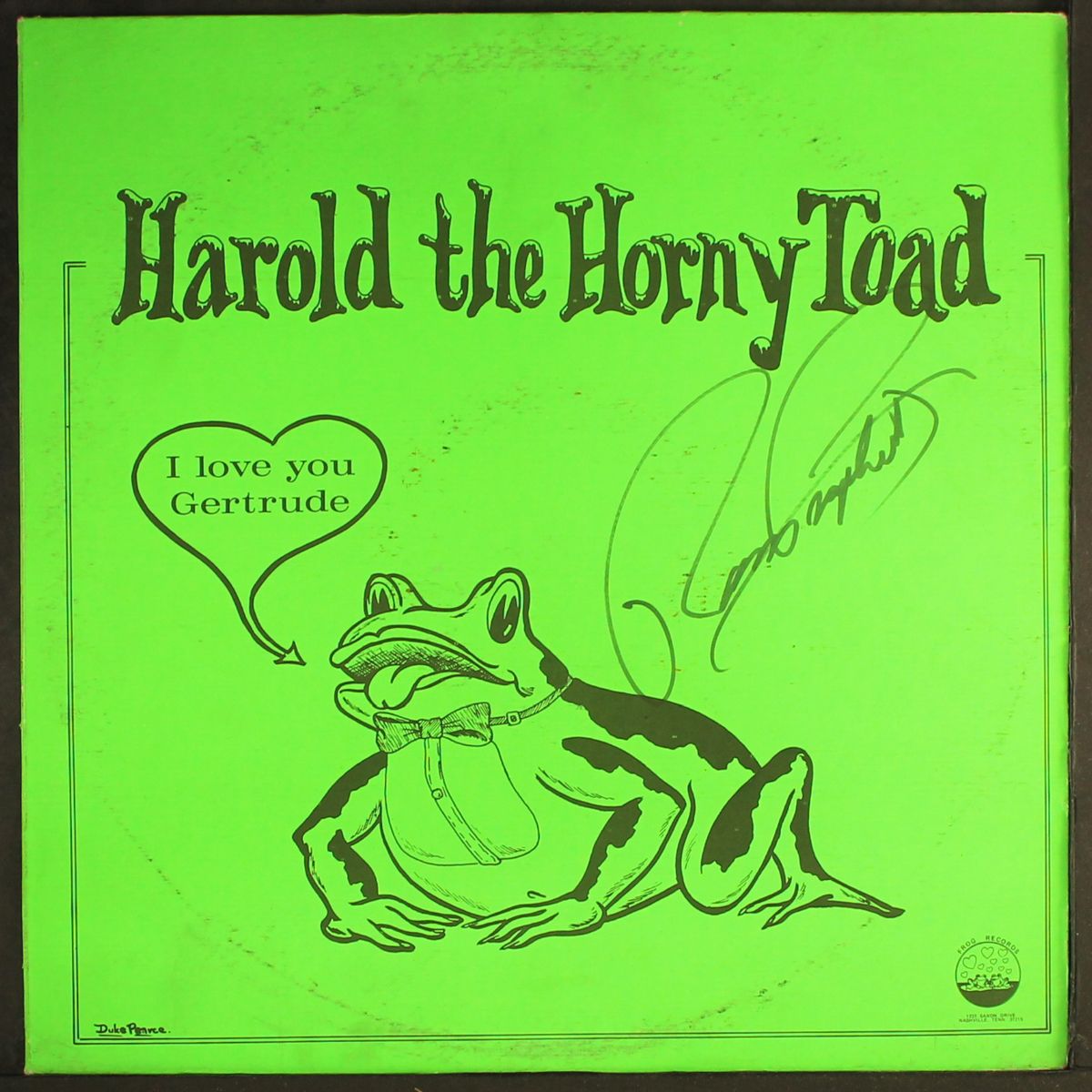 harold the horny toad (comedy) by RONNIE PROPHET