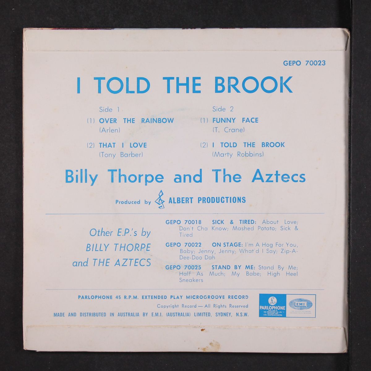 i told the brook by BILLY THORPE & AZTECS