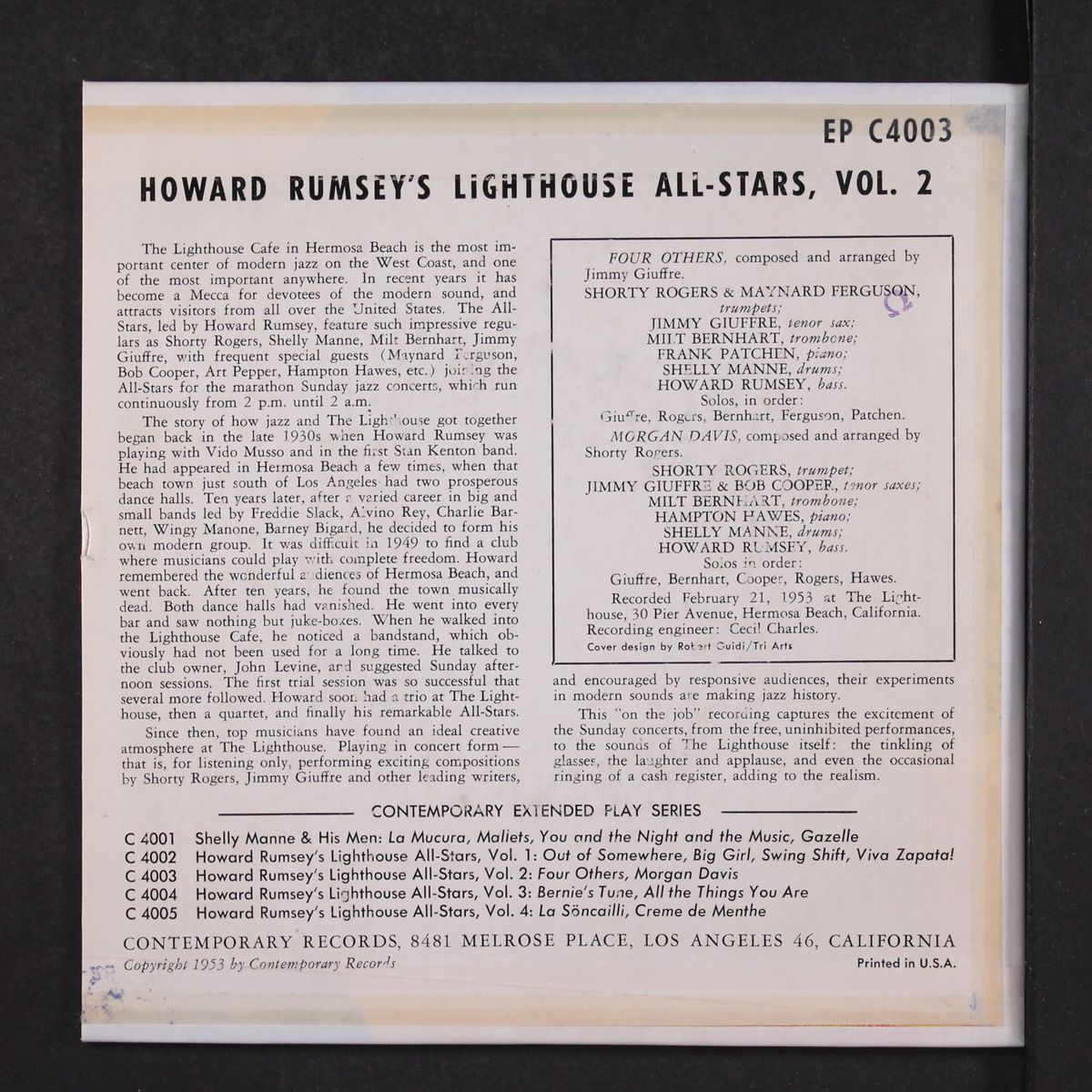 vol. 2 by HOWARD RUMSEY'S LIGHTHOUSE ALL-STARS