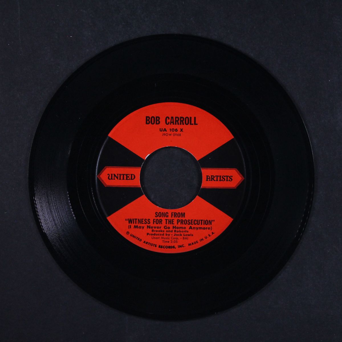 i may never go home anymore / lovely eyes by BOB CARROLL