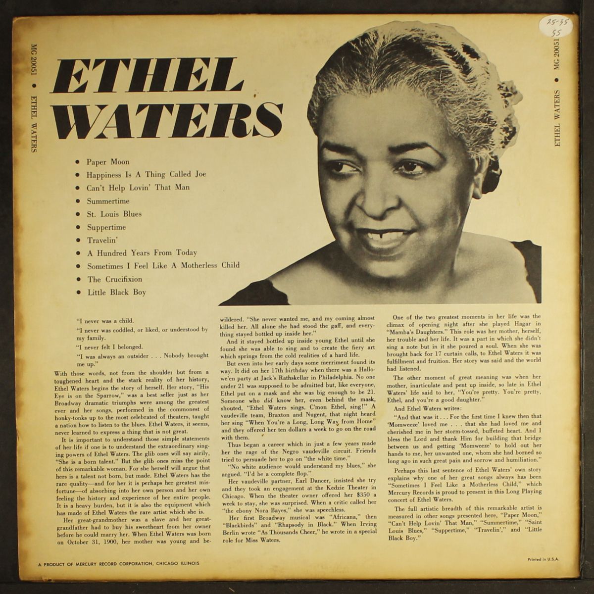 the favorite songs of by ETHEL WATERS
