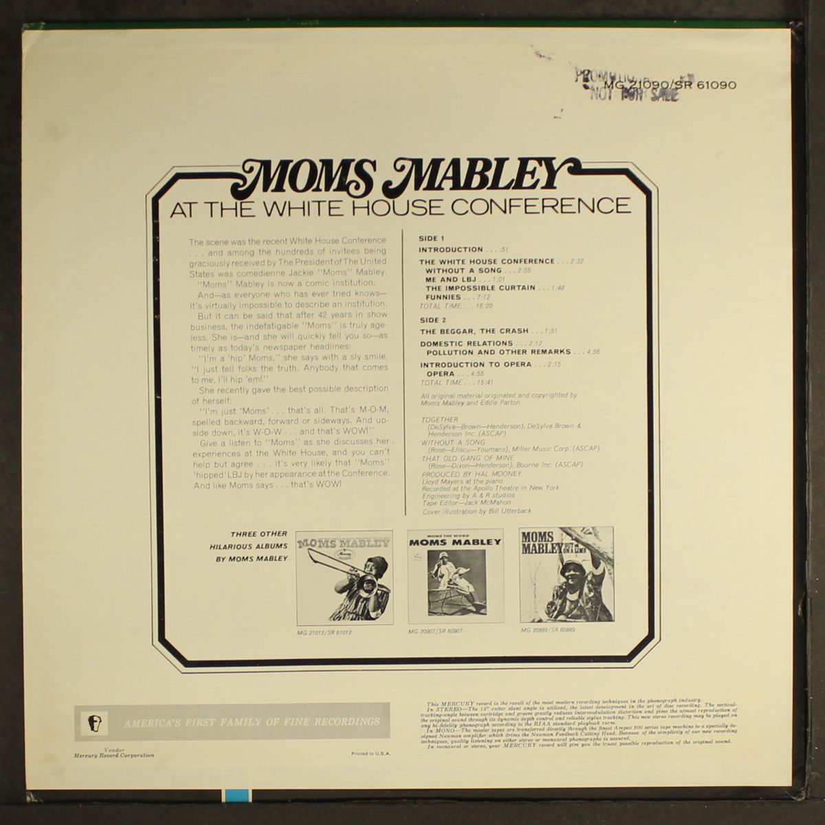 at the white house conference by MOMS MABLEY