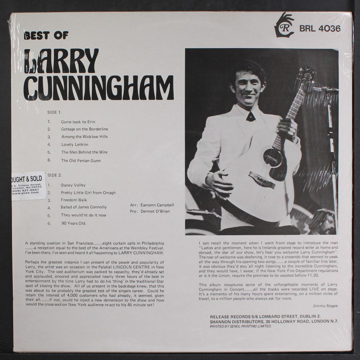 best of, in concert by LARRY CUNNINGHAM