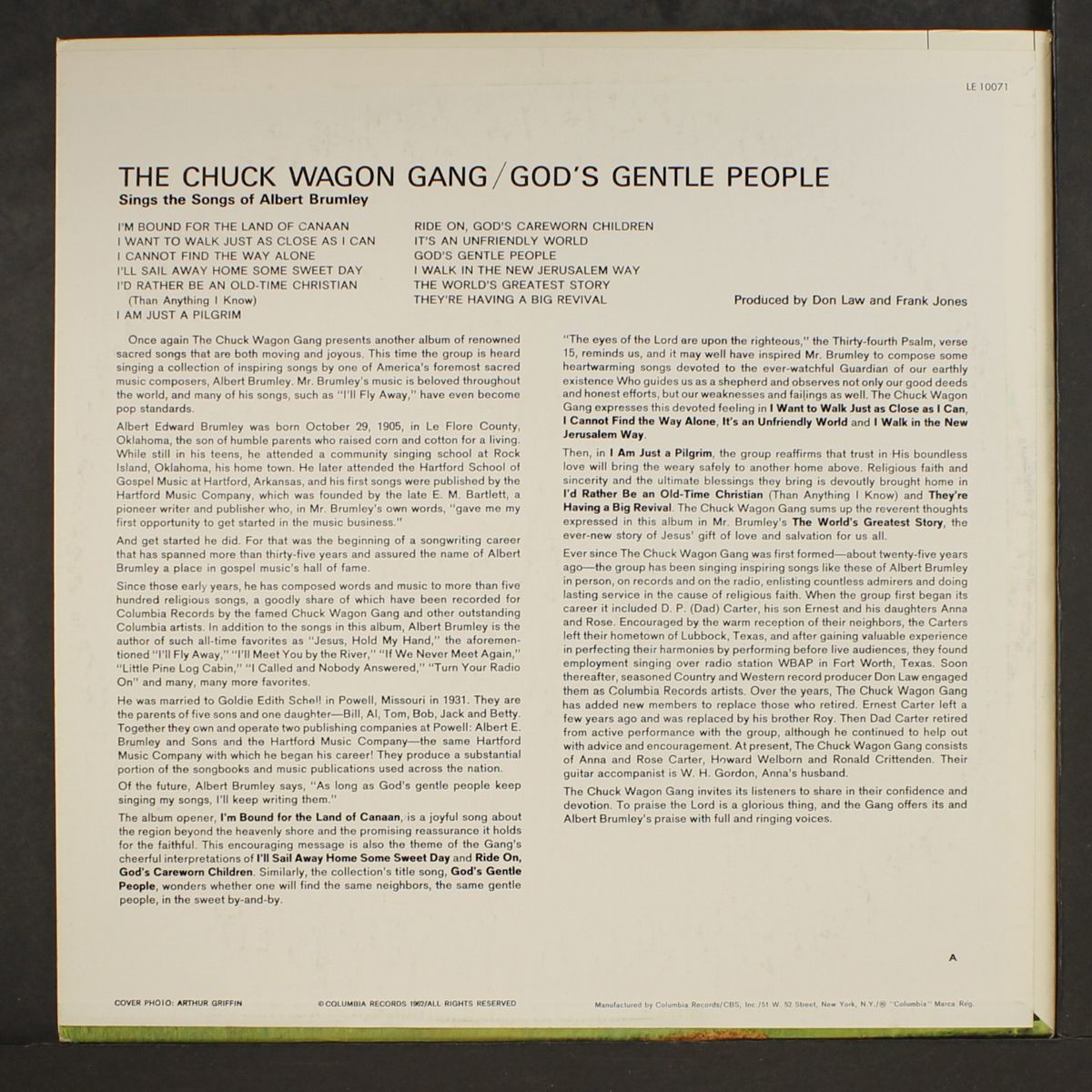 god's gentle people by CHUCK WAGON GANG