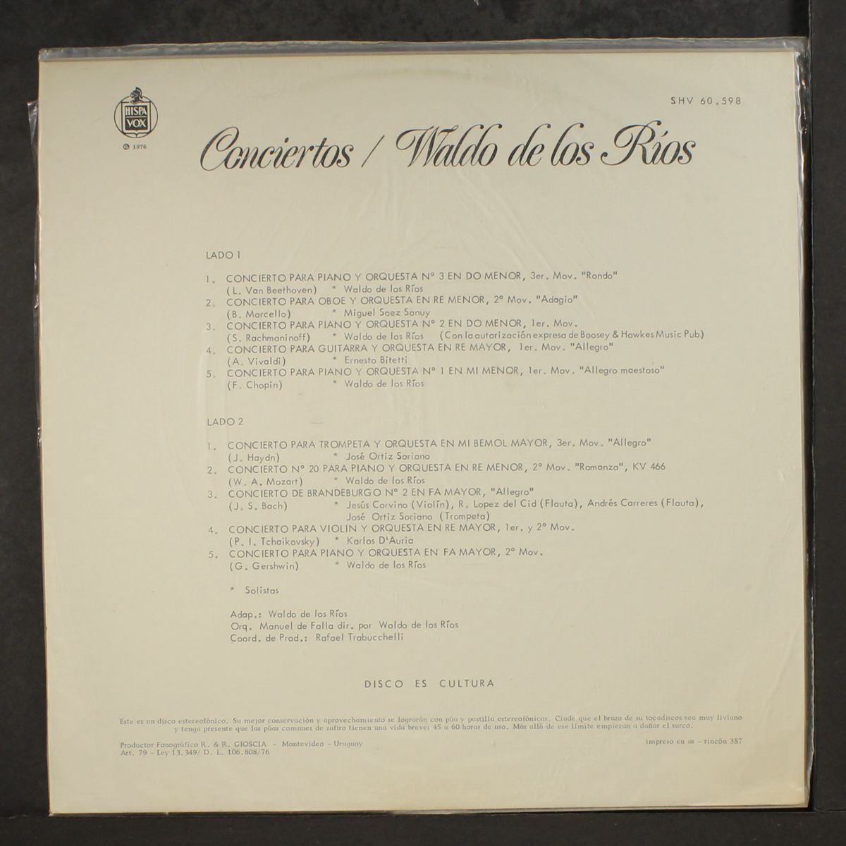 conciertos by WALDO DE LOS RIOS