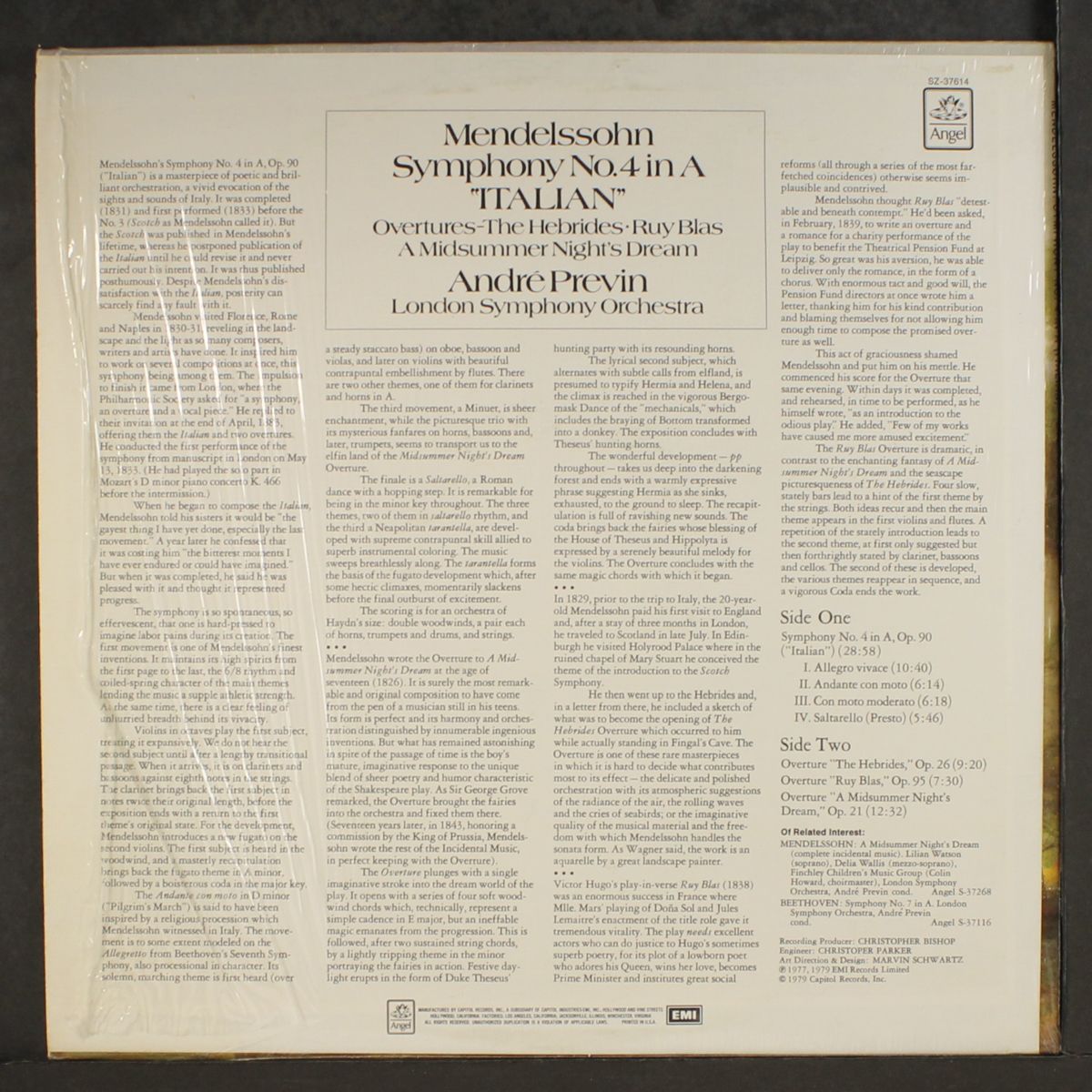 mendelssohn symphony no. 4 in a by ANDRE PREVIN