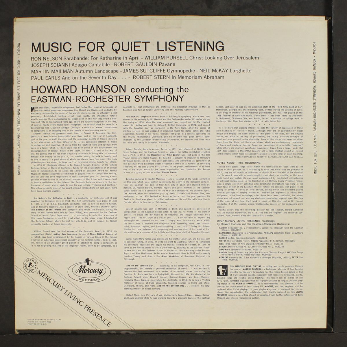 music for quiet listening by HANSON