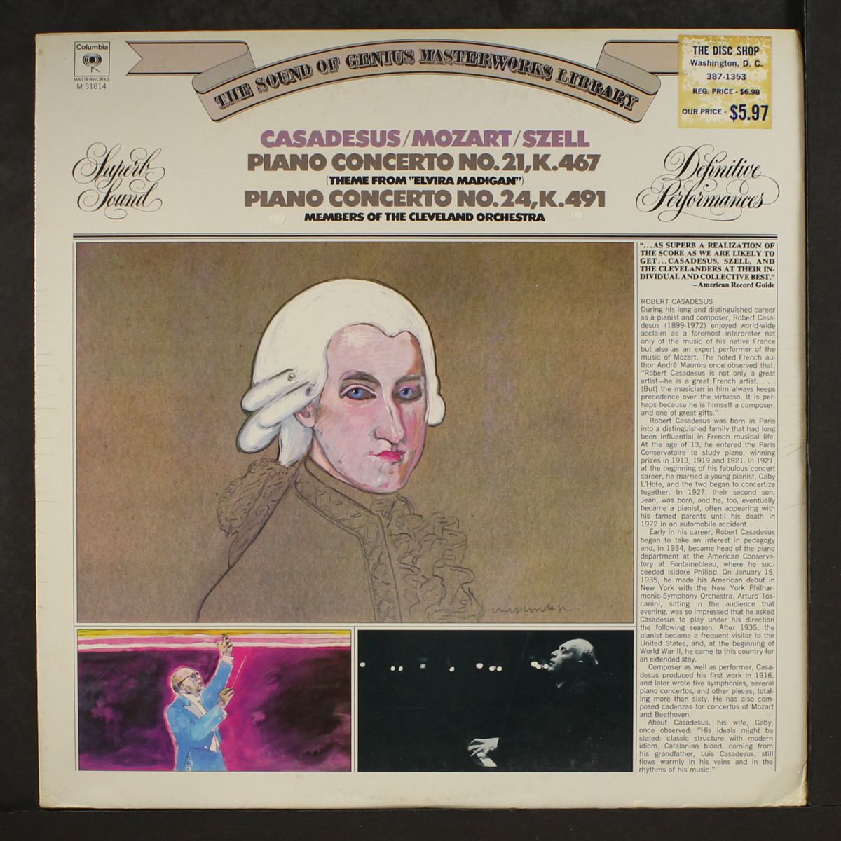casadesus, mozart: piano concertos 21 & 24 by GEORGE SZELL