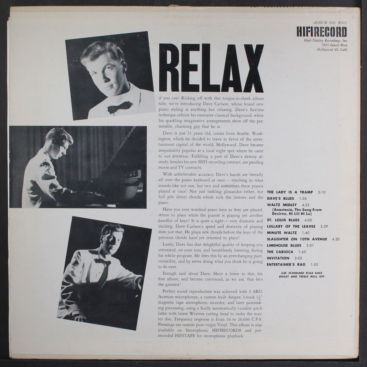 relax with by DAVE CARLSON