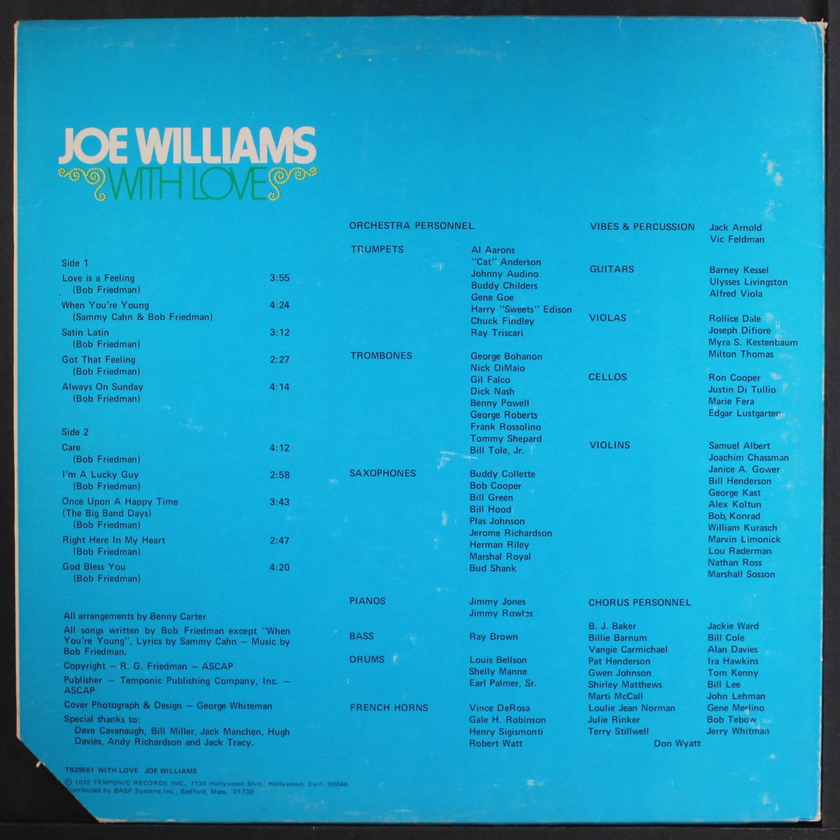 with love by JOE WILLIAMS