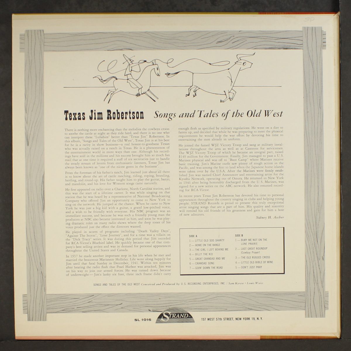 tales and songs of the old west by TEXAS JIM ROBERTSON