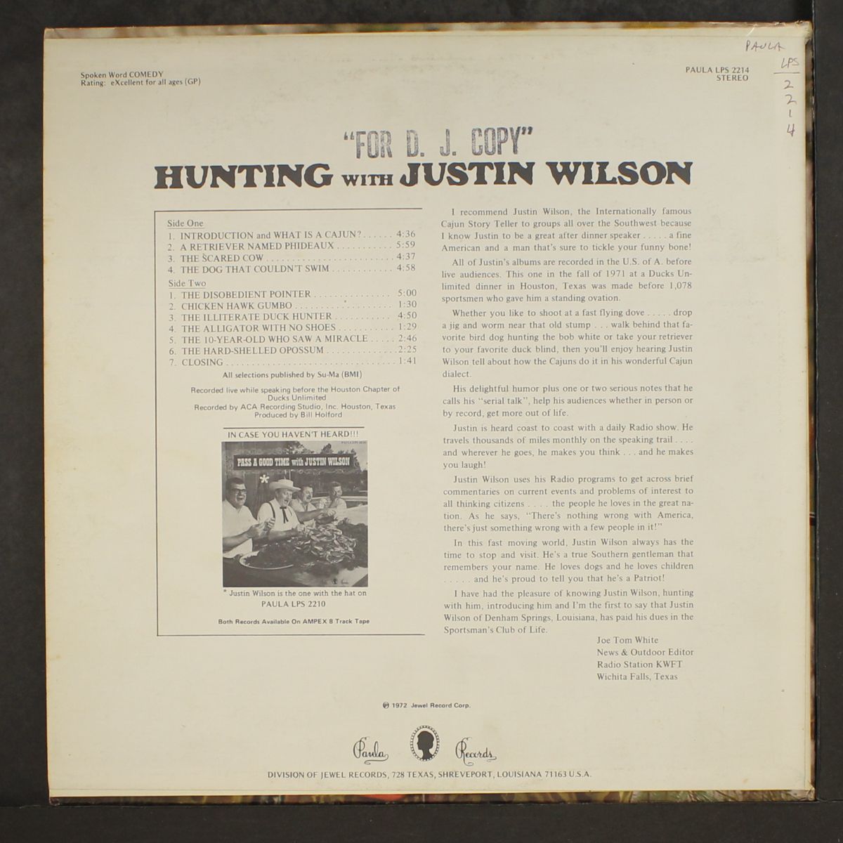 hunting with justin wilson by JUSTIN WILSON
