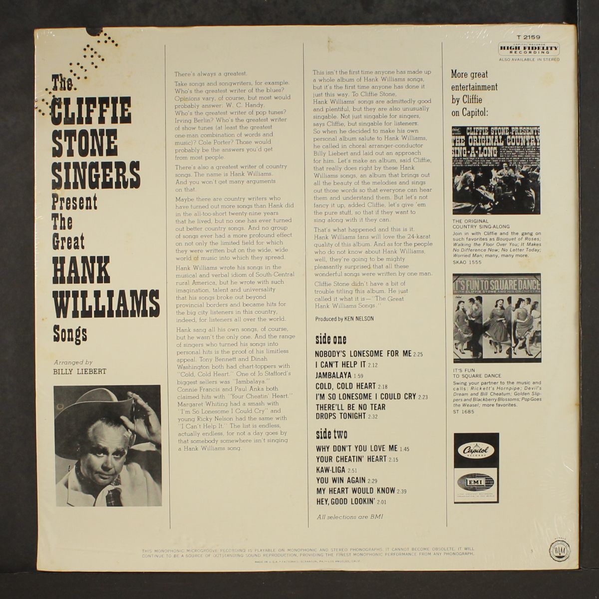 the great hank williams songs by CLIFFIE STONE