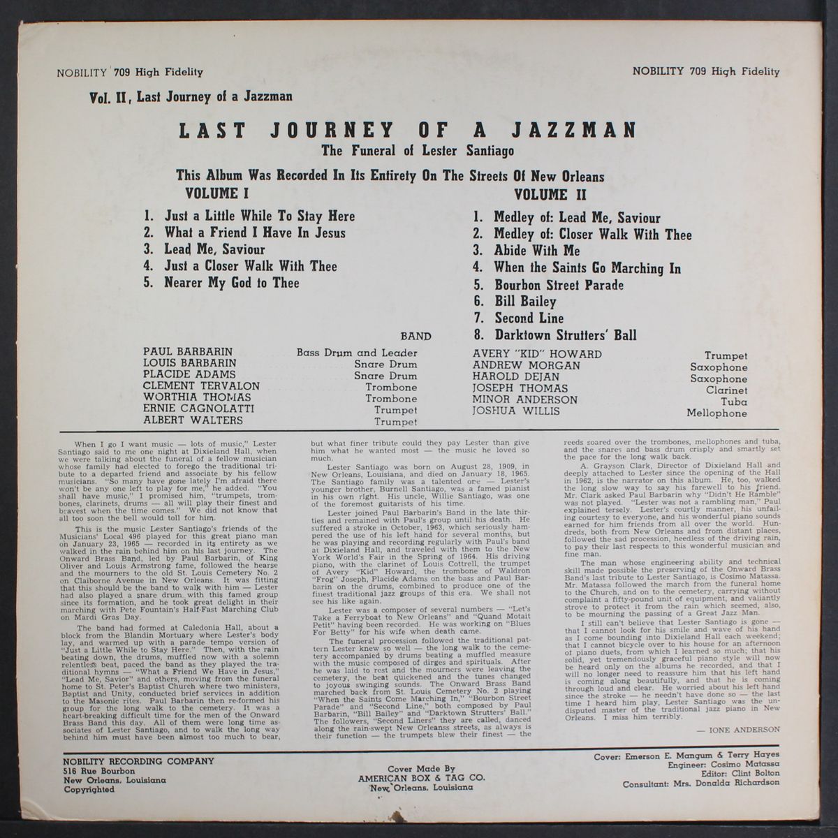 last journey of a jazzman, vol. 2 by PAUL BARBARIN