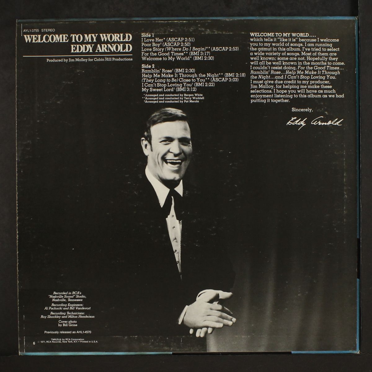 welcome to my world by EDDY ARNOLD