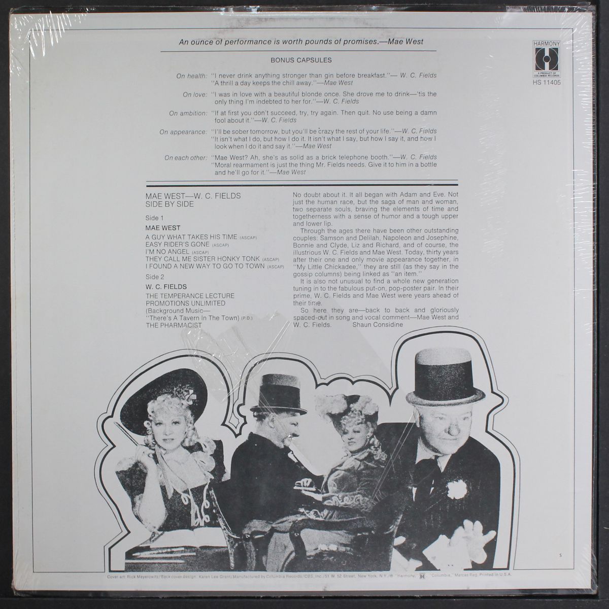 side by side by MAE WEST & W.C. FIELDS