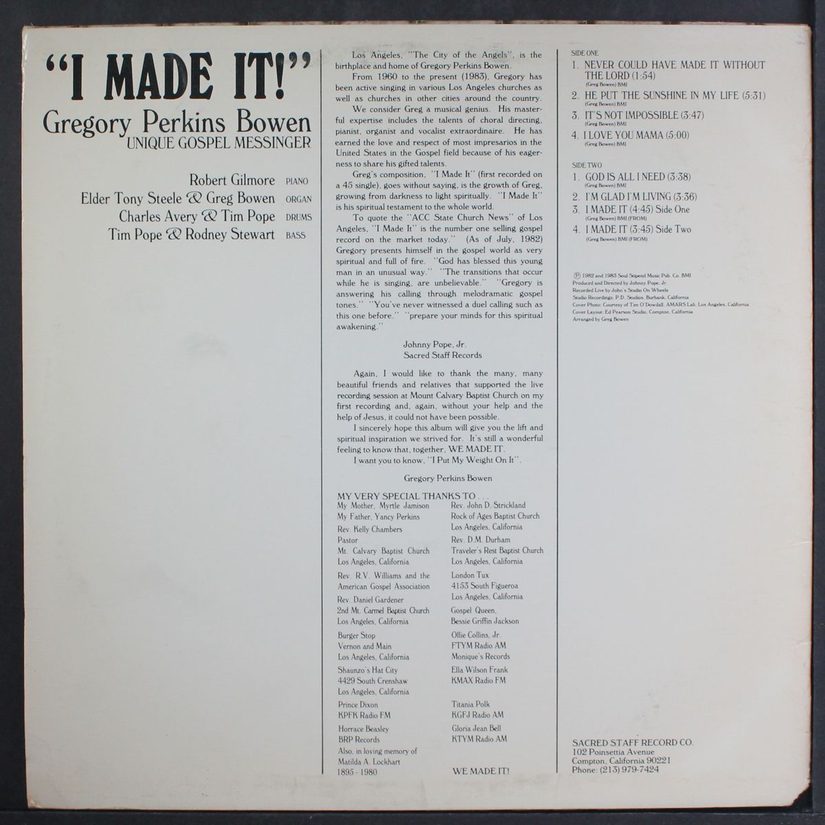 i made it! by GREGORY PERKINS BOWEN