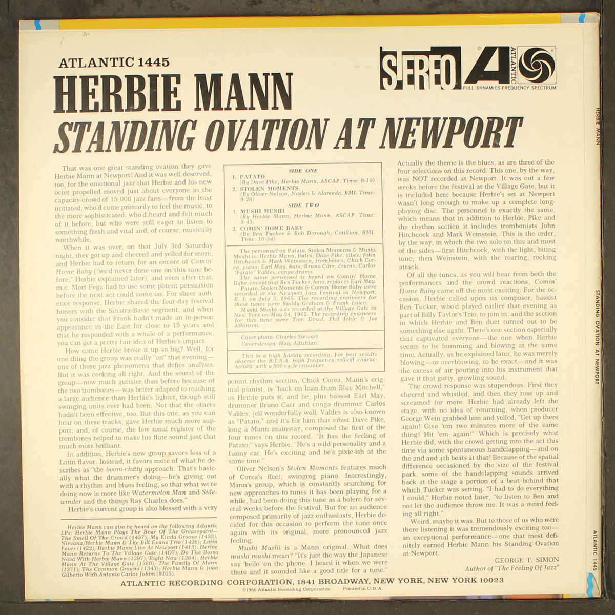 standing ovation at newport by HERBIE MANN