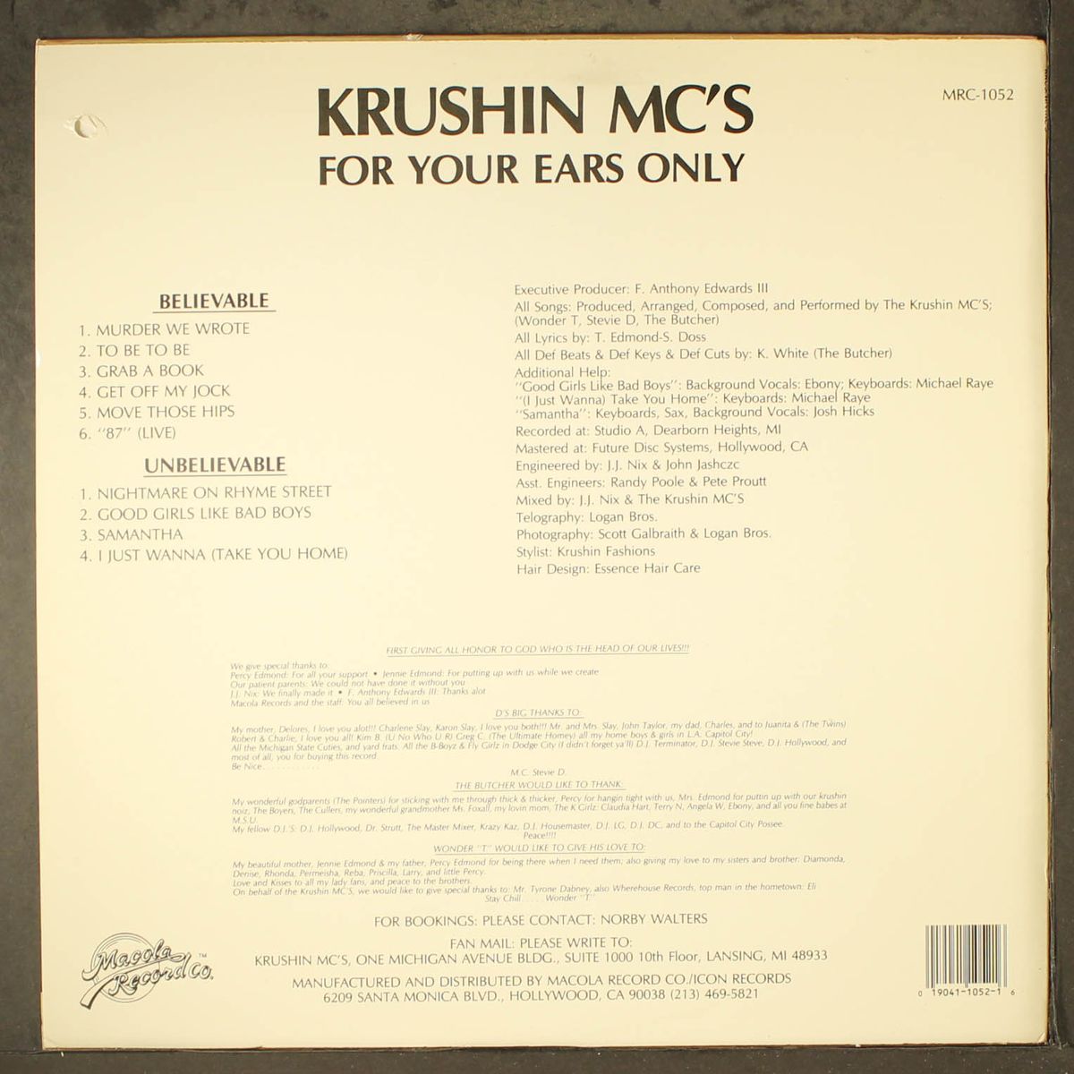for your ears only by KRUSHIN MC'S