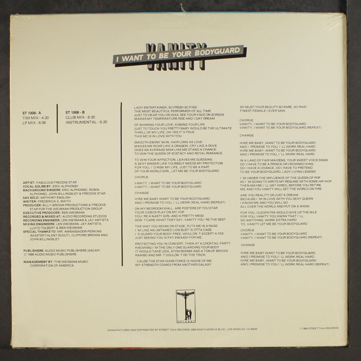 i want to be your bodyguard by VANITY