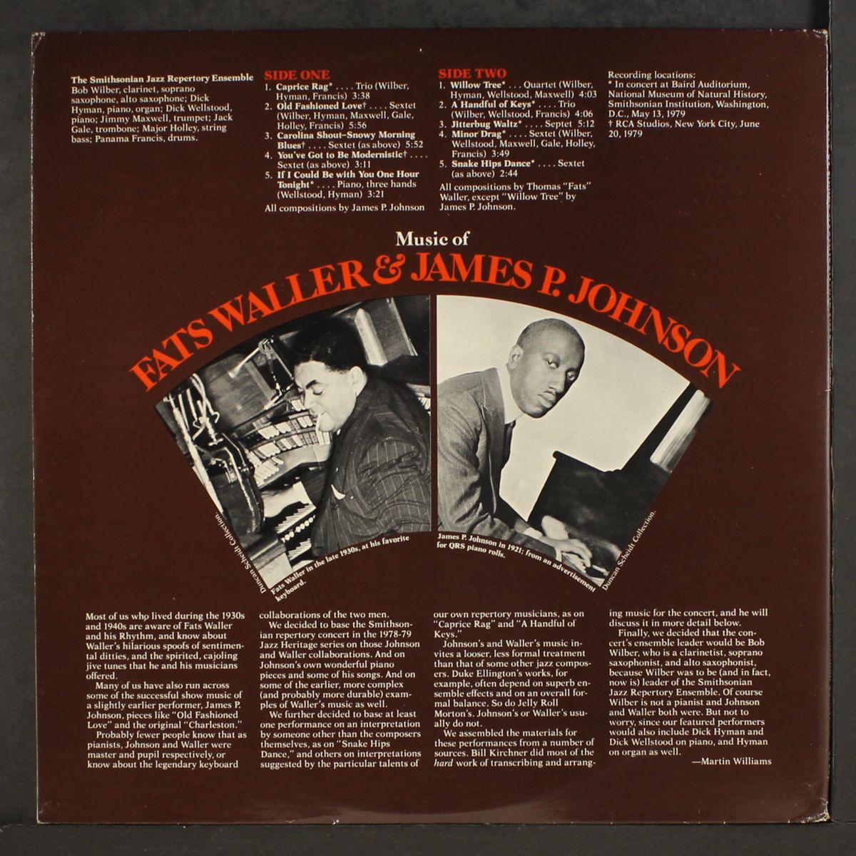 music of fats waller & james p. johnson by SMITHSONIAN JAZZ REPERTORY ENSEMBLE