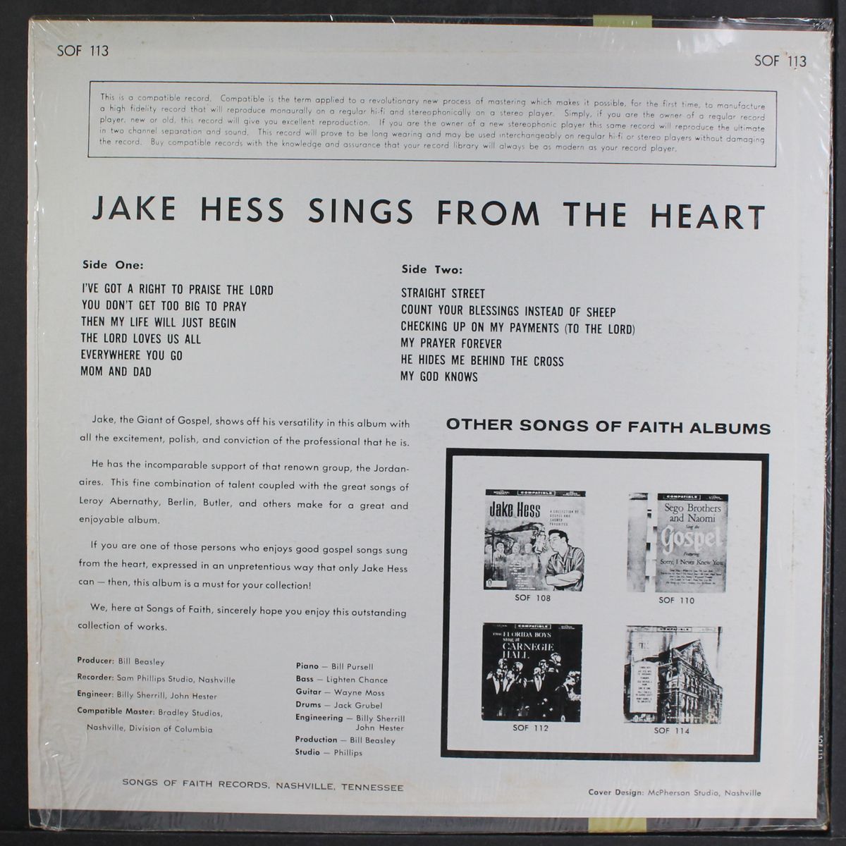 from the heart by JAKE HESS & JORDANAIRES