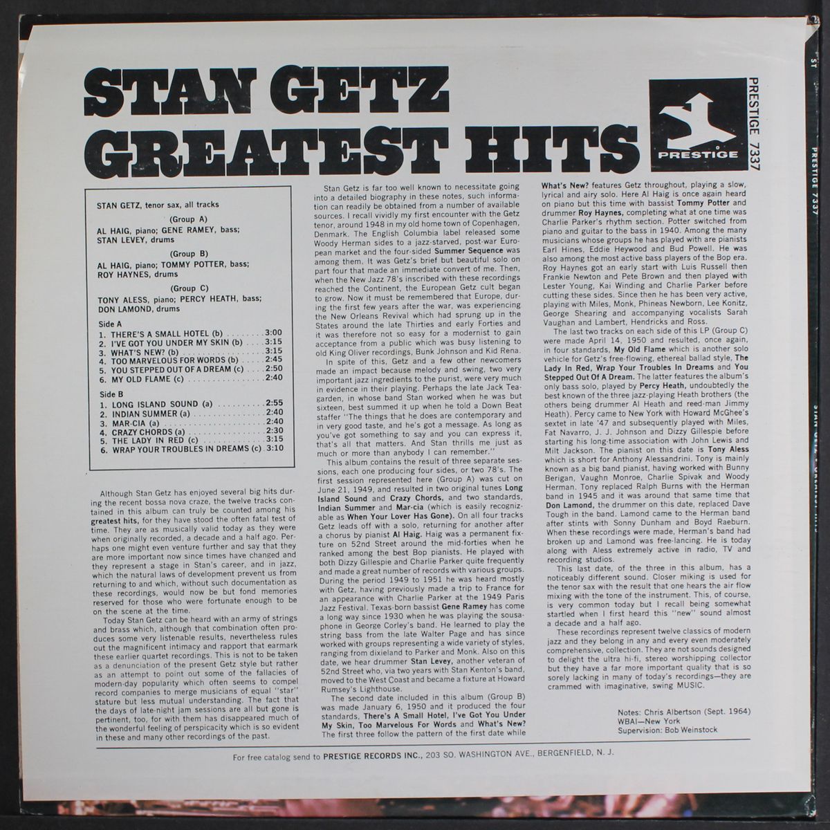 greatest hits by STAN GETZ