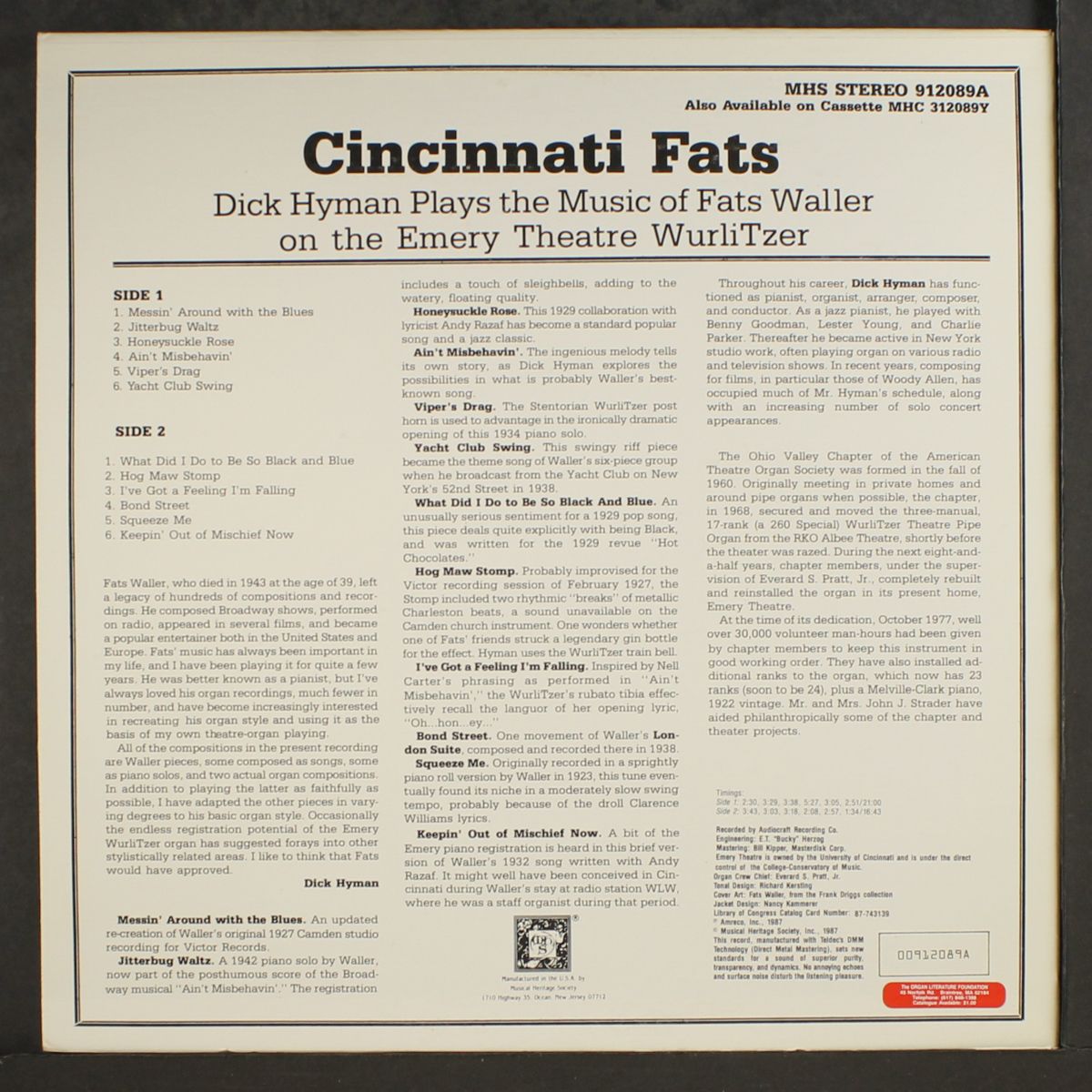 plays the music of fats waller by DICK HYMAN