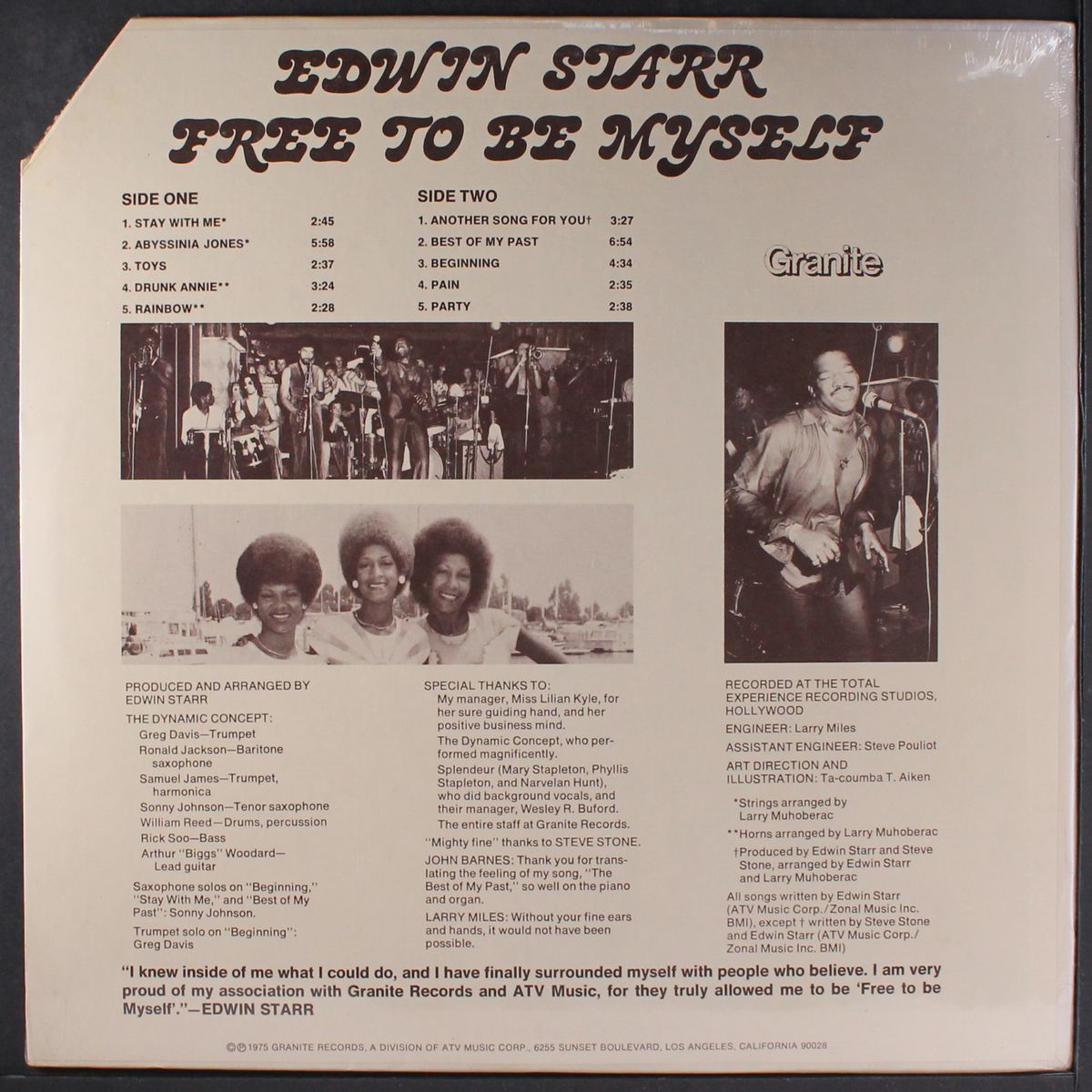 free to be myself by EDWIN STARR