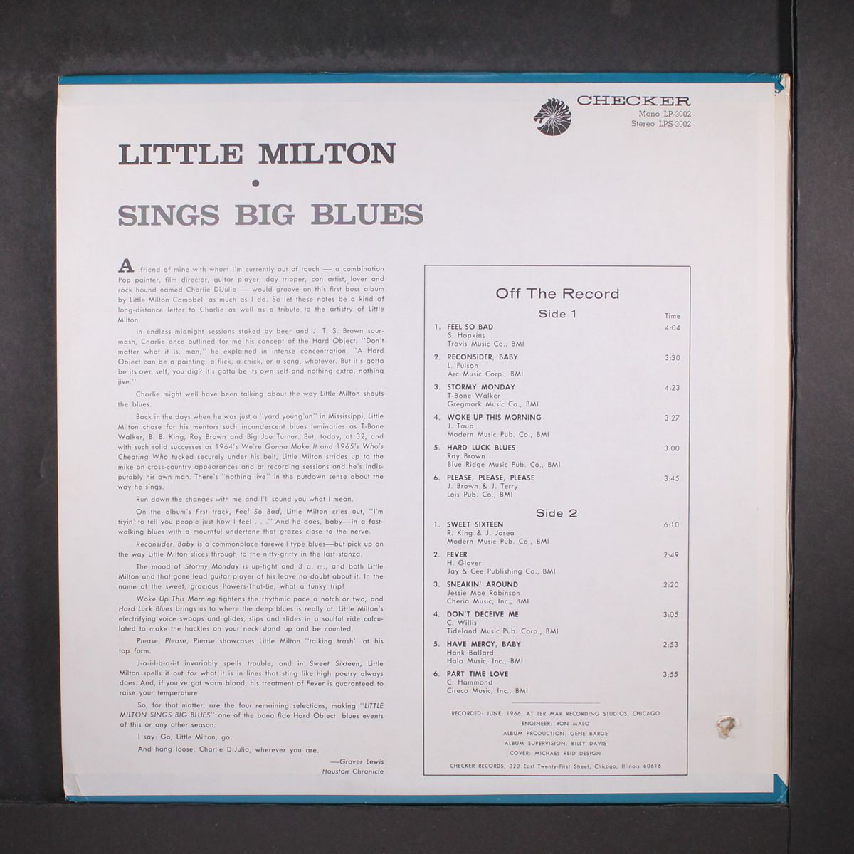 sings big blues by LITTLE MILTON