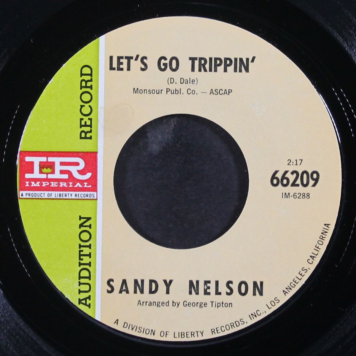pipeline / let's go trippin' by SANDY NELSON