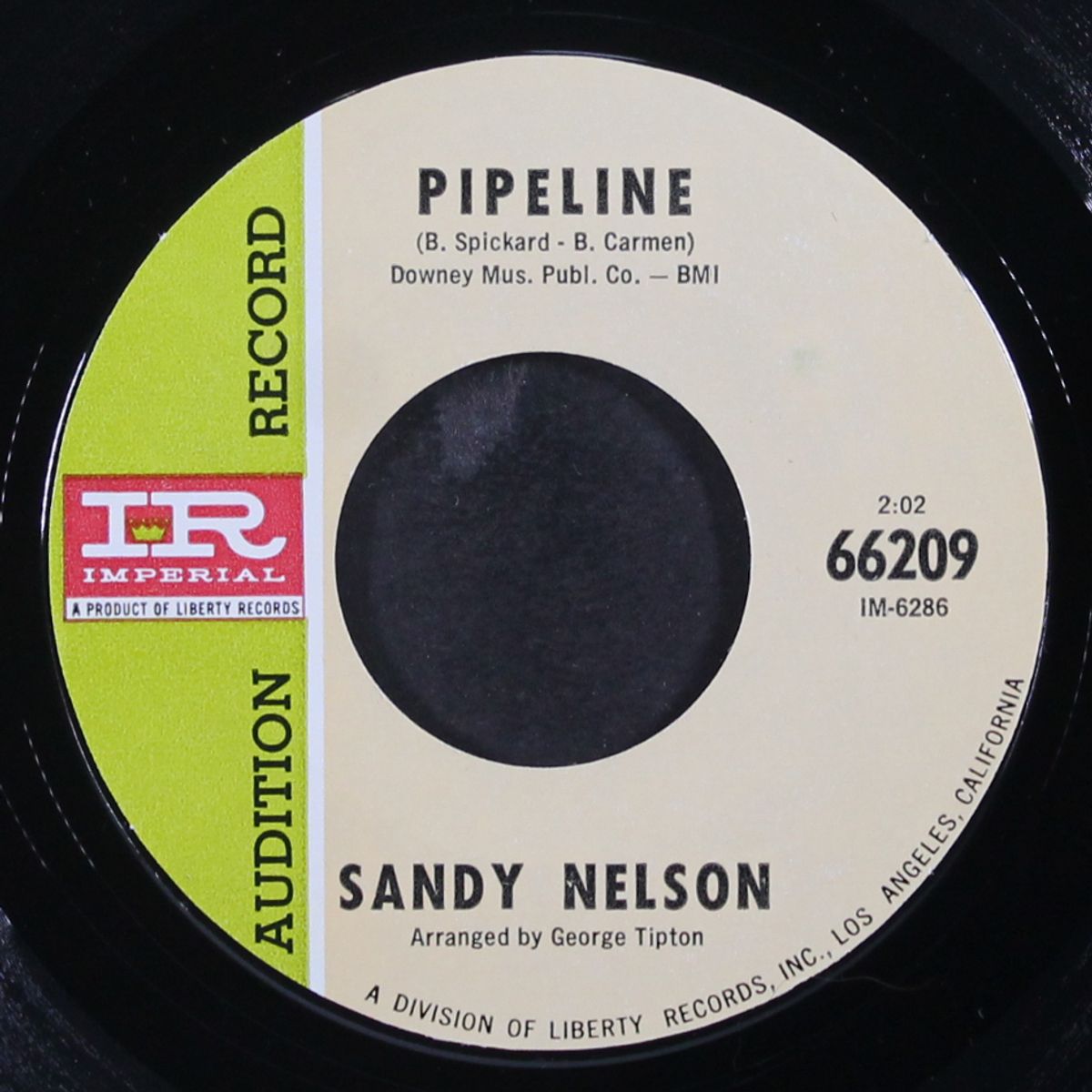 pipeline / let's go trippin' by SANDY NELSON