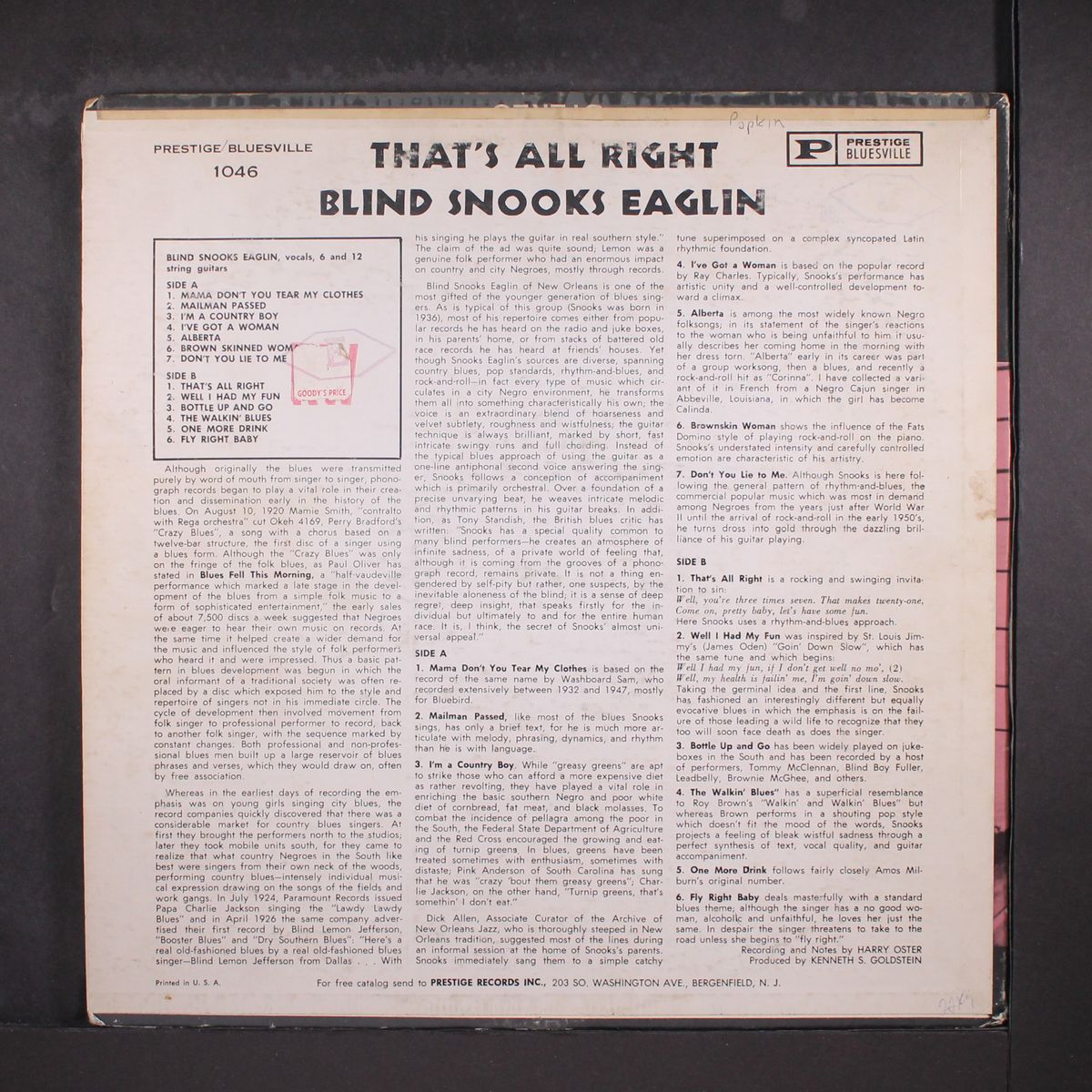 that's all right by SNOOKS EAGLIN