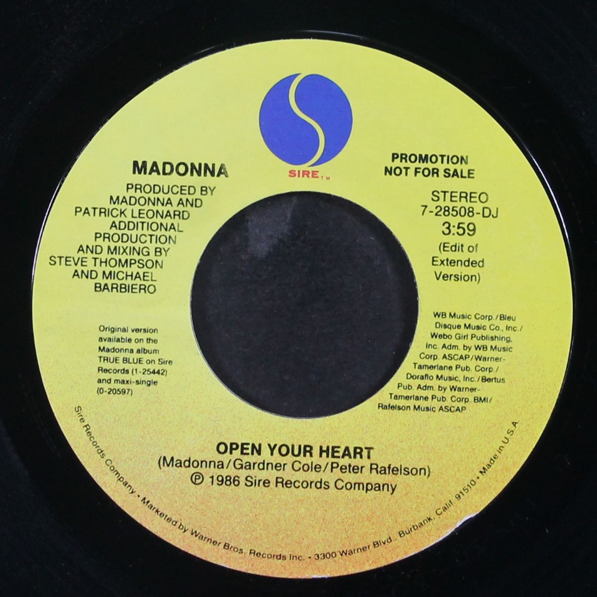 open your heart extended version / open your heart lp version by MADONNA
