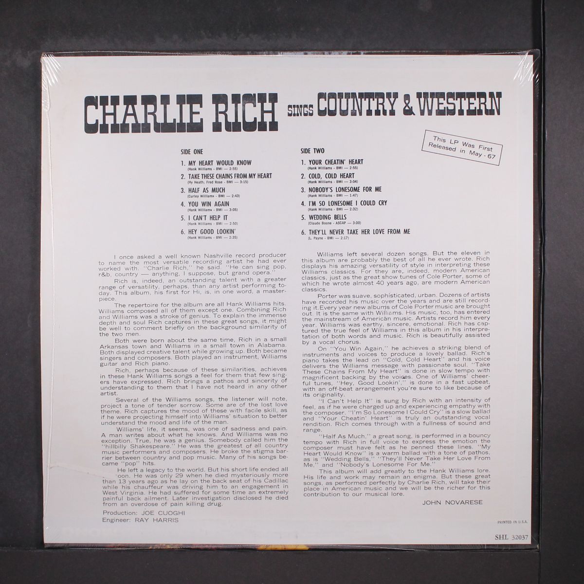 sings country & western by CHARLIE RICH