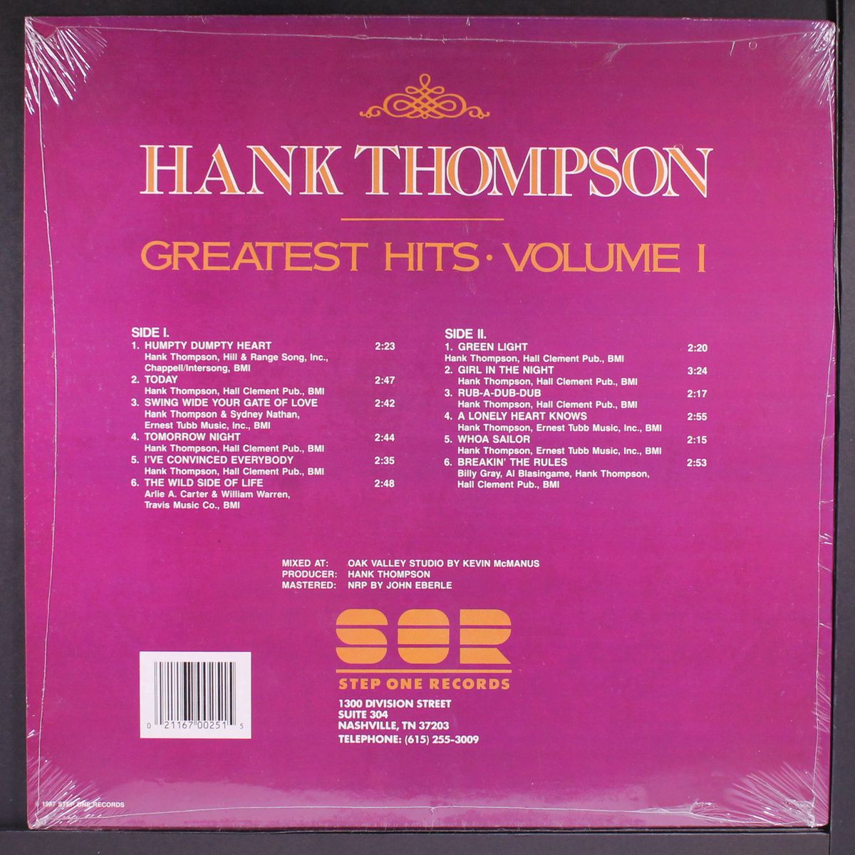 greatest hits, vol. 1 by HANK THOMPSON