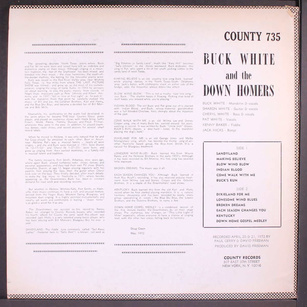 & the down home folks by BUCK WHITE