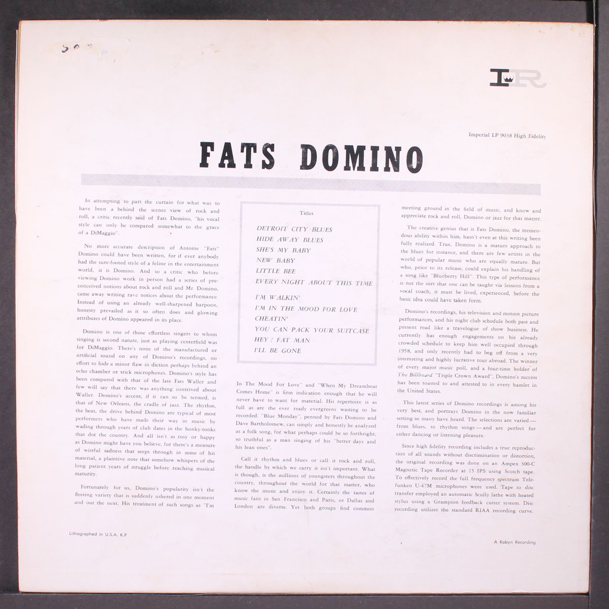 here stands fats domino by FATS DOMINO