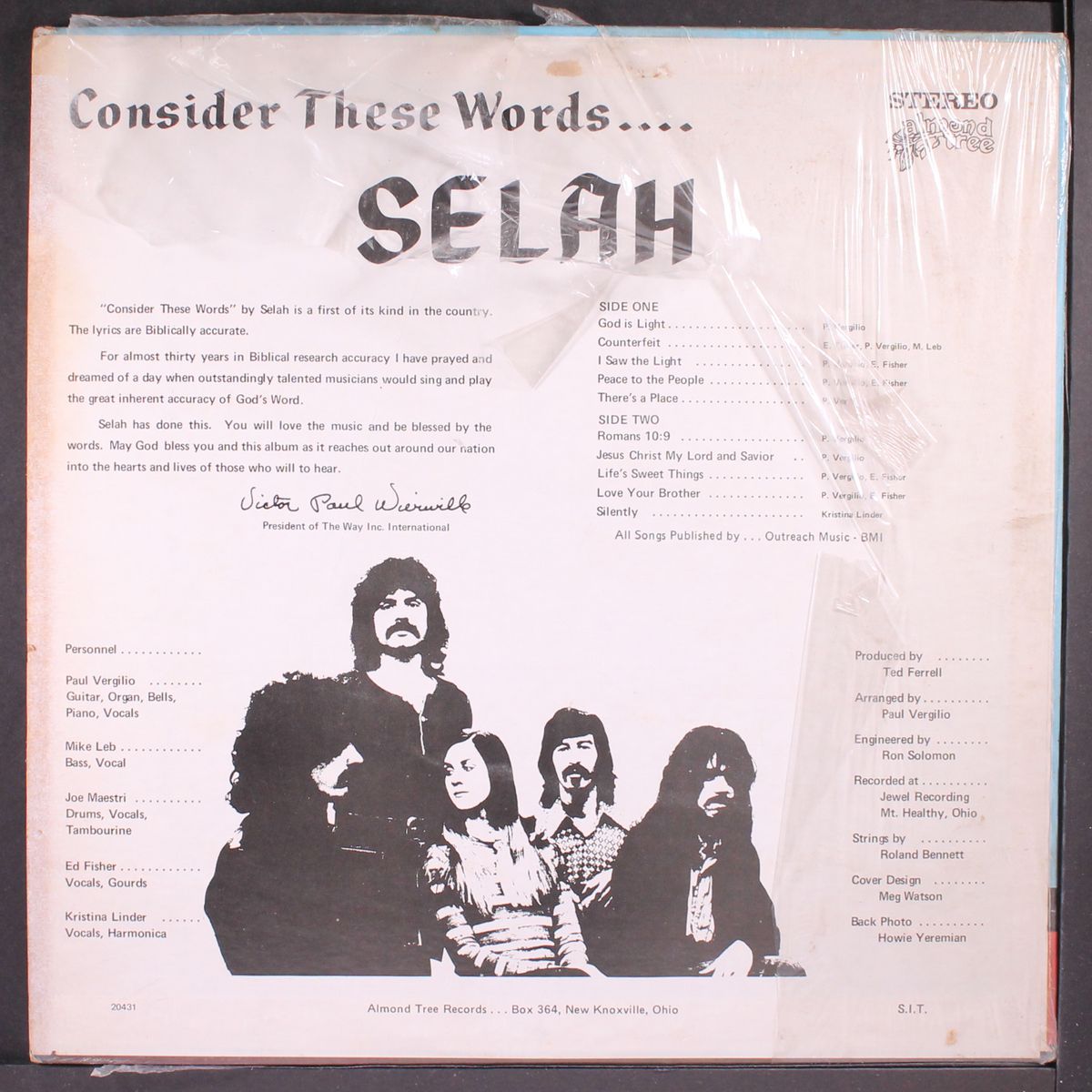 consider these words by SELAH