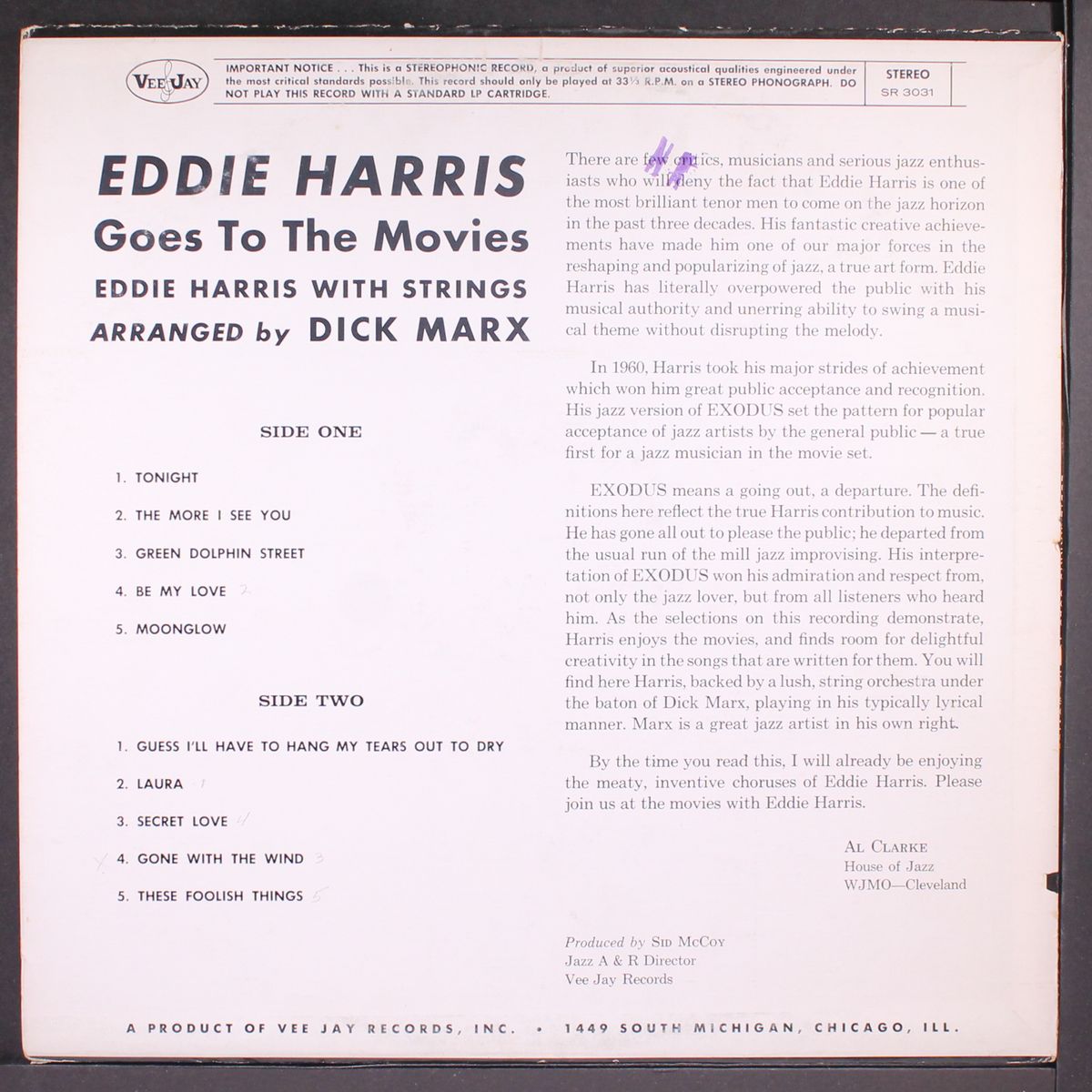 goes to the movies by EDDIE HARRIS