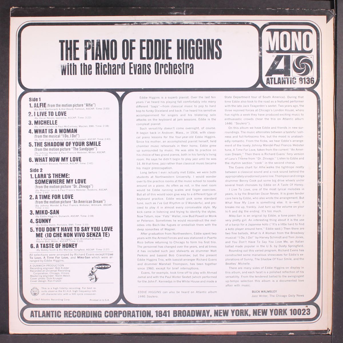the piano of by EDDIE HIGGINS
