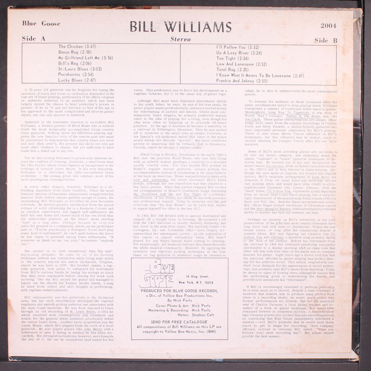 low and lonesome by BILL WILLIAMS