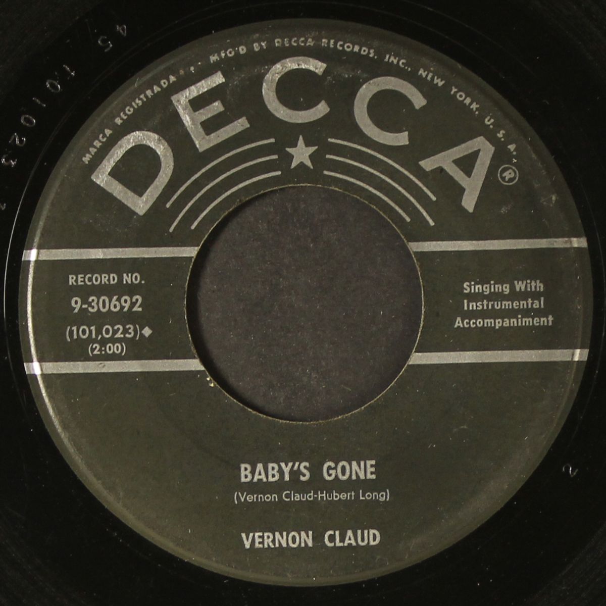 baby's gone / foolish pride by VERNON CLAUD